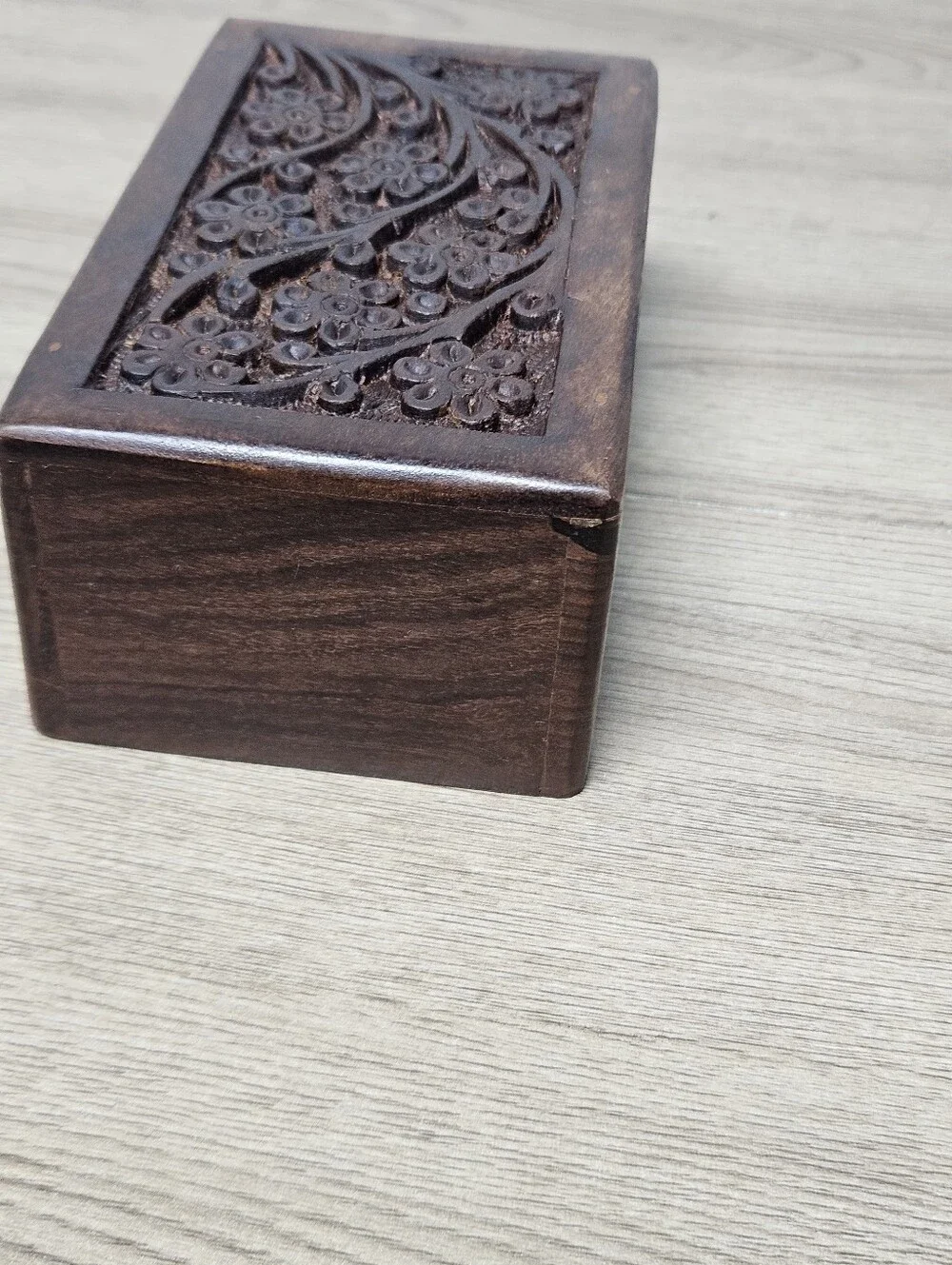 Tree of Life Wooden Pet Cremation Urn Box Hand Carved Memorial India 5